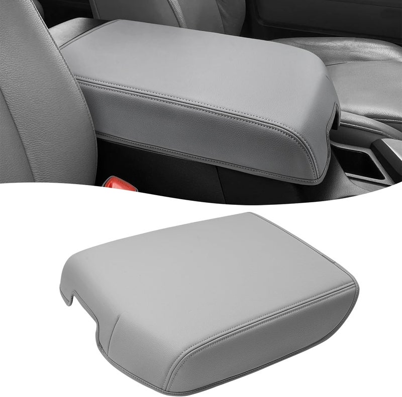 Eaglecover Center Console Cover for Toyota Tundra Accessories 2007-2013 & Toyota Sequoia 2008-2022, Vinyl Leather Car Armrest Protector, Anti-Scratch, Gray - Image 1